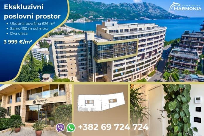 Ekskluzivni poslovni prostor 626 m² u apart-hotelu Harmonia – jedini
