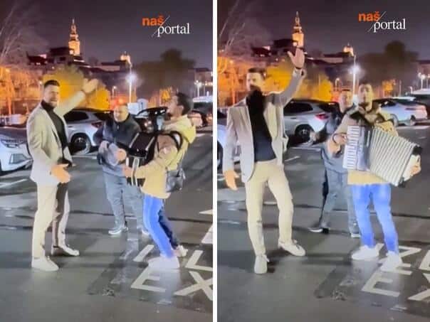 Nakon koncerta Đoković je izašao među glazbenike i otpjevao