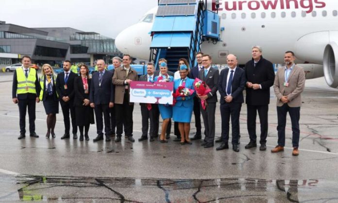 Na Međunarodnom aerodromu Sarajevo dočekan prvi avion na relaciji Berlin