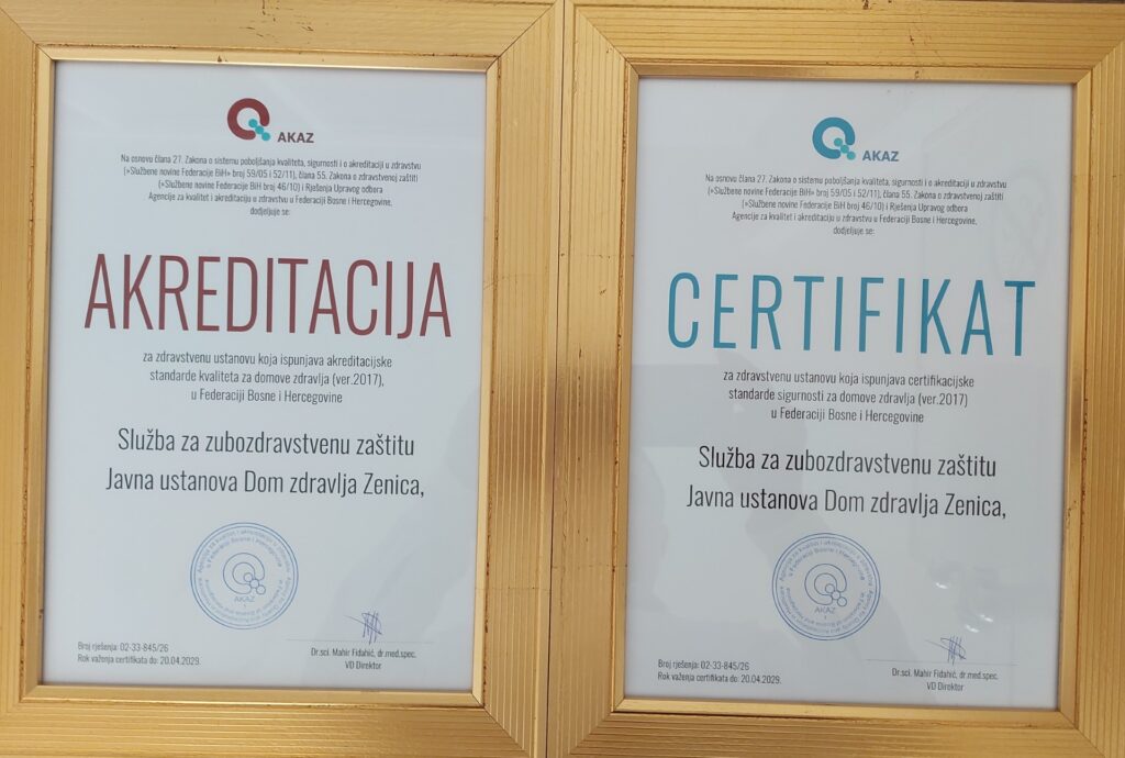 AKTIVNOSTI NA PROJEKTU AKREDITACIJE I CERTIFIKACIJE U JU DOM ZDRAVLJA ZENICA | DOM ZDRAVLJA ZENICA