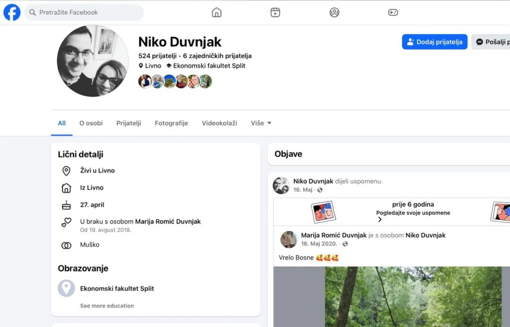 Bračni par Duvnjak uposlen u institucijama BiH